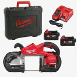 Пила ленточная аккумуляторная MILWAUKEE, M18 FBS125-502C (+зар.пр., 2 акум.Х 5Ач, кейс)