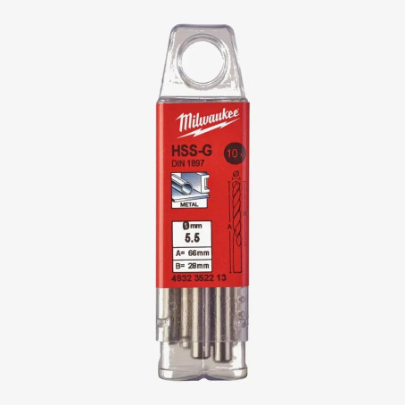 Свердло по металу HSS-G MILWAUKEE DIN1897, 5,5х66х28мм, скорочене, (10шт)