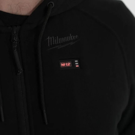 Толстовка с подогревом MILWAUKEE, M12 HHBL4-0(XXL), черная (размер XXL)