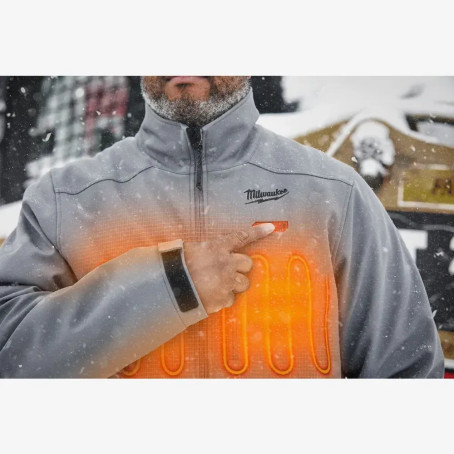 Куртка с подогревом MILWAUKEE, M12 HJGREY5-201(XL), серая (размер XL)