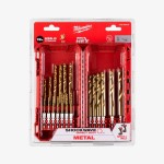 Набор сверл по металлу PACKOUT RedHEX HSS-G TiN MILWAUKEE, (19шт)