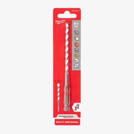 Свердло по мультиматеріалам HEX 5x150 (1 шт) MILWAUKEE Свердло по мультиматеріалам HEX 5x150 (1 шт) MILWAUKEE