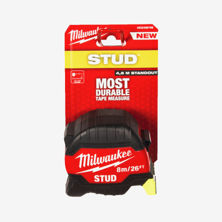 Рулетка магнитная MILWAUKEE, STUD (Gen 3), 8м/26фт (33мм) Рулетка магнитная MILWAUKEE, STUD (Gen 3), 8м/26фт (33мм)