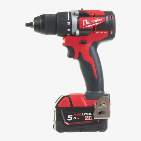 Дриль-шурупокрут акумуляторний MILWAUKEE, M18 CBLDD-502C, 60Нм, (+ заряд.пристрій, 2 акум.Х 5Аг, кейс)