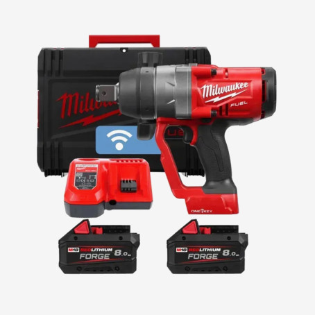 Гайковерт аккумуляторный 1'' MILWAUKEE, M18 ONEFHIWF1-802X, 2400Нм (+ЗУ, 2 аккум.Х 8Аг, HD кейс) FORGE