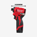 Винтоверт аккумуляторный 1/4'' HEX MILWAUKEE M12 BLIDRC-202C (124 Нм) (+зарядное устройство, 2 акк., HD кейс)